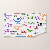 多くのカラフルな音楽ノートおよび記号タオルセット バスタオルセット (ハンドタオル)