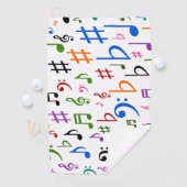 多くのカラフルな音符および記号 ゴルフタオル (インサイチュ)