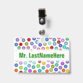 多くのカラフルの円 + カスタムな先生の名前入りの記章 バッジ (正面 （クリップ付）)