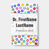 多くのカラフルの円; パーソナライズな名前入りの記章 バッジ (Back)