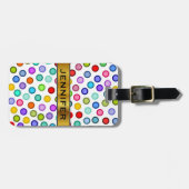 多くのカラフルの円 + 名前をカスタムするの荷物のラベル ラゲッジタグ (正面横)