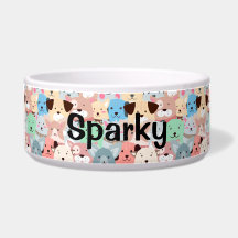 多くのカラフル犬セラミックペットボウル