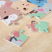 多くのカラフル犬デザインジグソーパズル ジグソーパズル (側面)