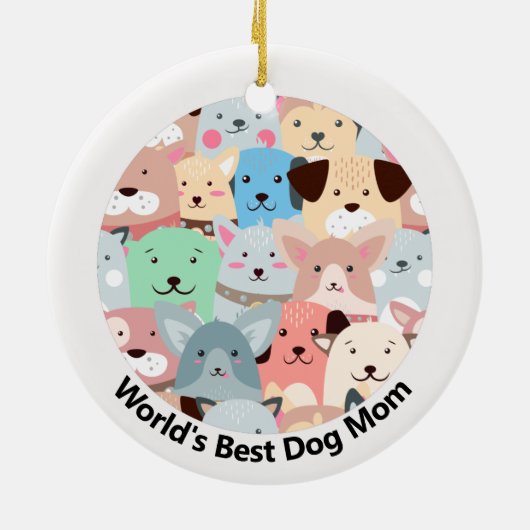 多くのカラフル犬デザインセラミックオーナメント セラミックオーナメント (裏面)