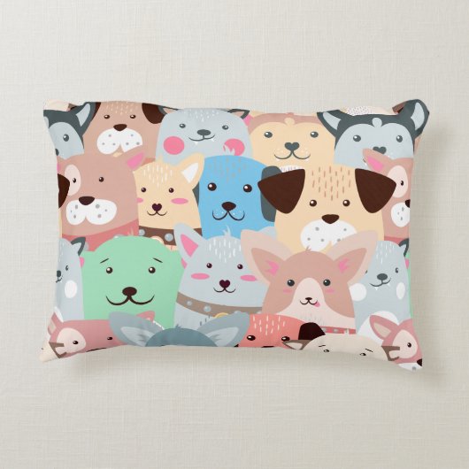 多くのカラフル犬デザイン子供アクセントピロー アクセントクッション (裏面)