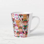 多くのカラフル職業を持つテディクリスマス カフェラテマグ (右)