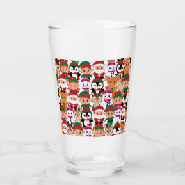 多くのカラフル職業を持つテディクリスマス タンブラーグラス