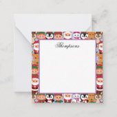 多くのカラフル職業を持つテディクリスマス ノートカード (正面)