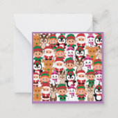 多くのカラフル職業を持つテディクリスマス ノートカード (裏面)