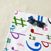 多くのカラフル音符と記号ビーチタオル ビーチタオル (インサイチュ)