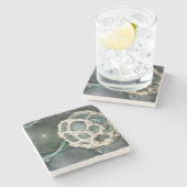 多くのガラス魚釣りフロート、アラスカ ストーンコースター (横)