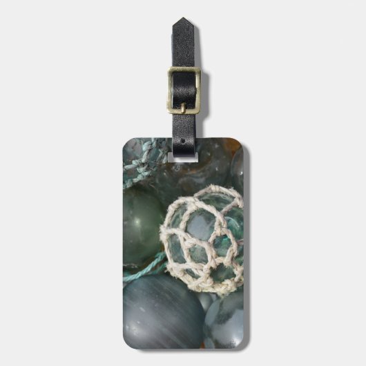 多くのガラス魚釣りフロート、アラスカ ラゲッジタグ (正面縦)