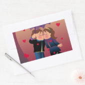 多くのキス 長方形シール (封筒)