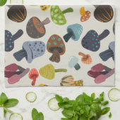 多くのキノコ キッチンタオル (折り畳み)