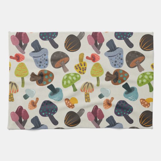 多くのキノコ キッチンタオル (横)