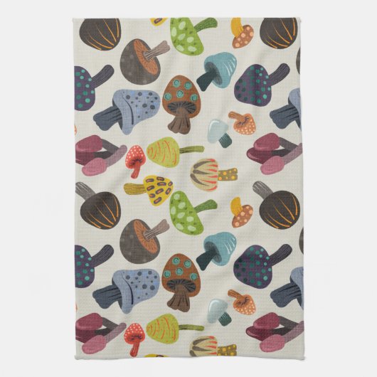 多くのキノコ キッチンタオル (縦)