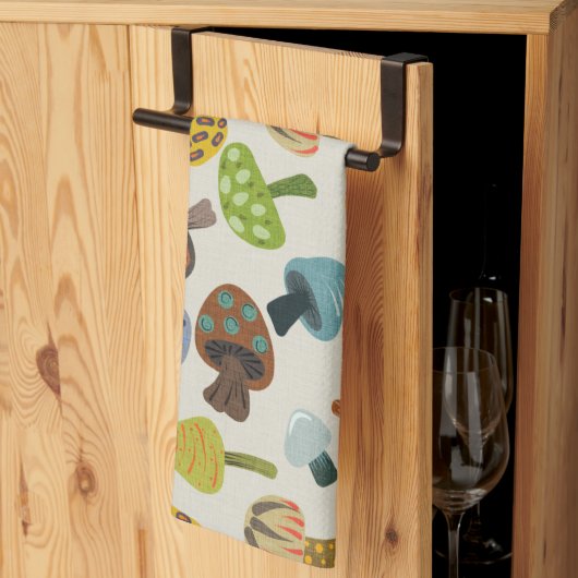 多くのキノコ キッチンタオル (三つ折り)