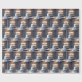 多くのキャンドルのあるお誕生日ケーキ ラッピングペーパー (フラット)