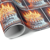 多くのキャンドルのあるお誕生日ケーキ ラッピングペーパー (ロールコーナー)