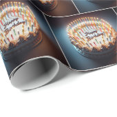 多くのキャンドルのあるお誕生日ケーキ ラッピングペーパー (ロールコーナー)