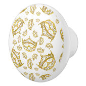 多くのクイーンのハート金ゴールドクラウンティアラのノブ セラミックノブ (右)