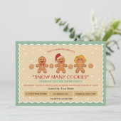 多くのクッキーの"クッキーの交換"のパーティの招待状は雪が降ります 招待状 (スタンド正面)