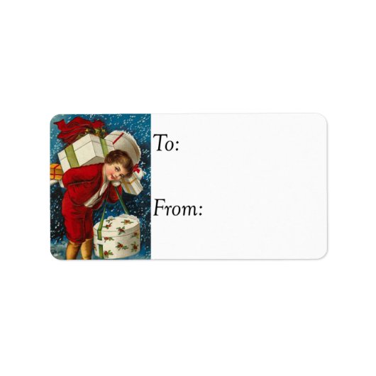 多くのクリスマスプレゼントヴィンテージギフトラベル ラベル (正面)