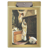 多くのクリップボードを提供しているカトリックの司祭 クリップボード (正面)