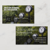 多くのクロックやる気を起こさせるグレー長方形モノグラム 名刺 (正面/裏面)