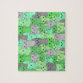 多くのグリーンキャッツデザインジグソーパズル ジグソーパズル (縦)