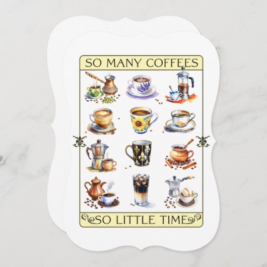 多くのコーヒー、しかし時間は少ない (正面/裏面)