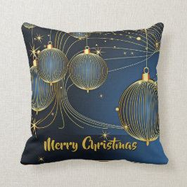 多くのサイズのゴールデンボーブルオーナメントオンブルー クッション