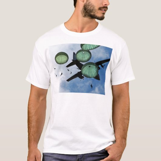多くのジャンプの代表団、パラシュート、米国陸軍 Tシャツ (正面)
