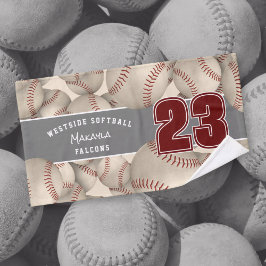 多くのソフトボールアスリート名カスタムの色 ハンドタオル