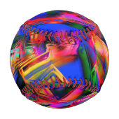 多くのツイスト正方形とカラフル'ブラシストローク' 野球ボール (裏面)