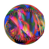 多くのツイスト正方形とカラフル'ブラシストローク' 野球ボール (正面左)