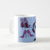 多くのハイヒールの靴たくさんの色とスタイル コーヒーマグカップ (正面左)