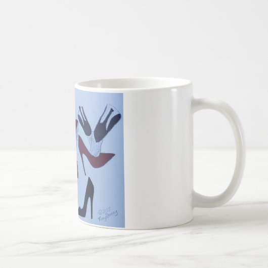 多くのハイヒールの靴たくさんの色とスタイル コーヒーマグカップ (右)