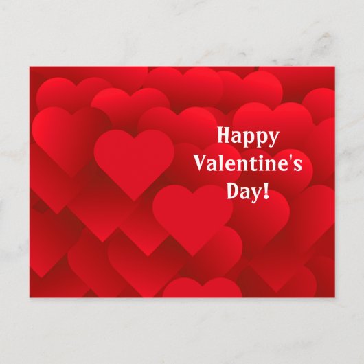 多くのハートがバレンタインデーはがき ポストカード (正面)
