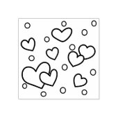多くのハートと円 ラバースタンプ (インプリント)