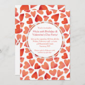 多くのハートバレンタインデー招待状 招待状 (正面/裏面)