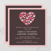 多くのハートラブ婚約パーティ招待状 招待状 (正面/裏面)