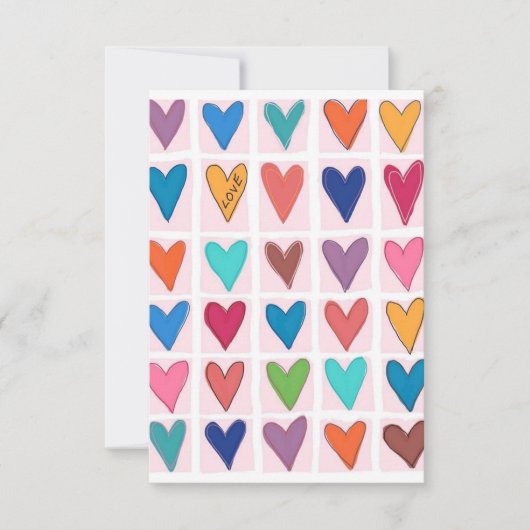 多くのハート サンキューカード (正面)