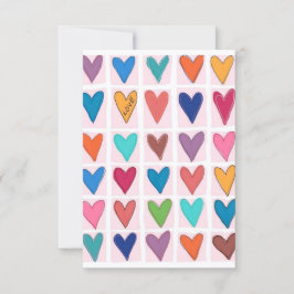 多くのハート サンキューカード