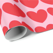 多くのハート、ピンク&レッド・バレンタインデー ラッピングペーパー (ロールコーナー)