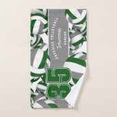 多くのバレーボールのスポーツクラブのギフトグリーングレー ハンドタオル (ハンドタオル)