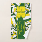 多くのバレーボールのスポーツクラブ名グリーン金ゴールド ハンドタオル (ハンドタオル)