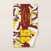 多くのバレーボールのスポーツチームのギフトマルーン金ゴールド ハンドタオル (ハンドタオル)