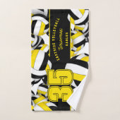 多くのバレーボールのチーム名ギフトブラック金ゴールド ハンドタオル (ハンドタオル)