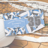 多くのバレーボールアスリート名ライトブルー灰色 ハンドタオル